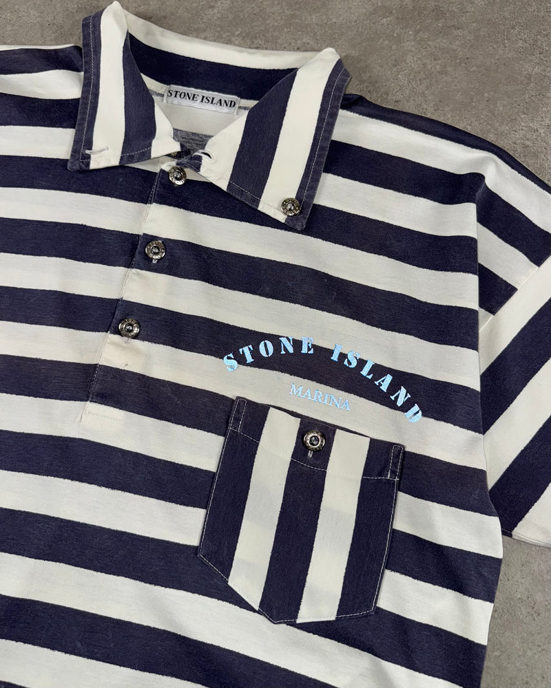 Stone Island 1980’s Reflective Marina Logo Striped [L]