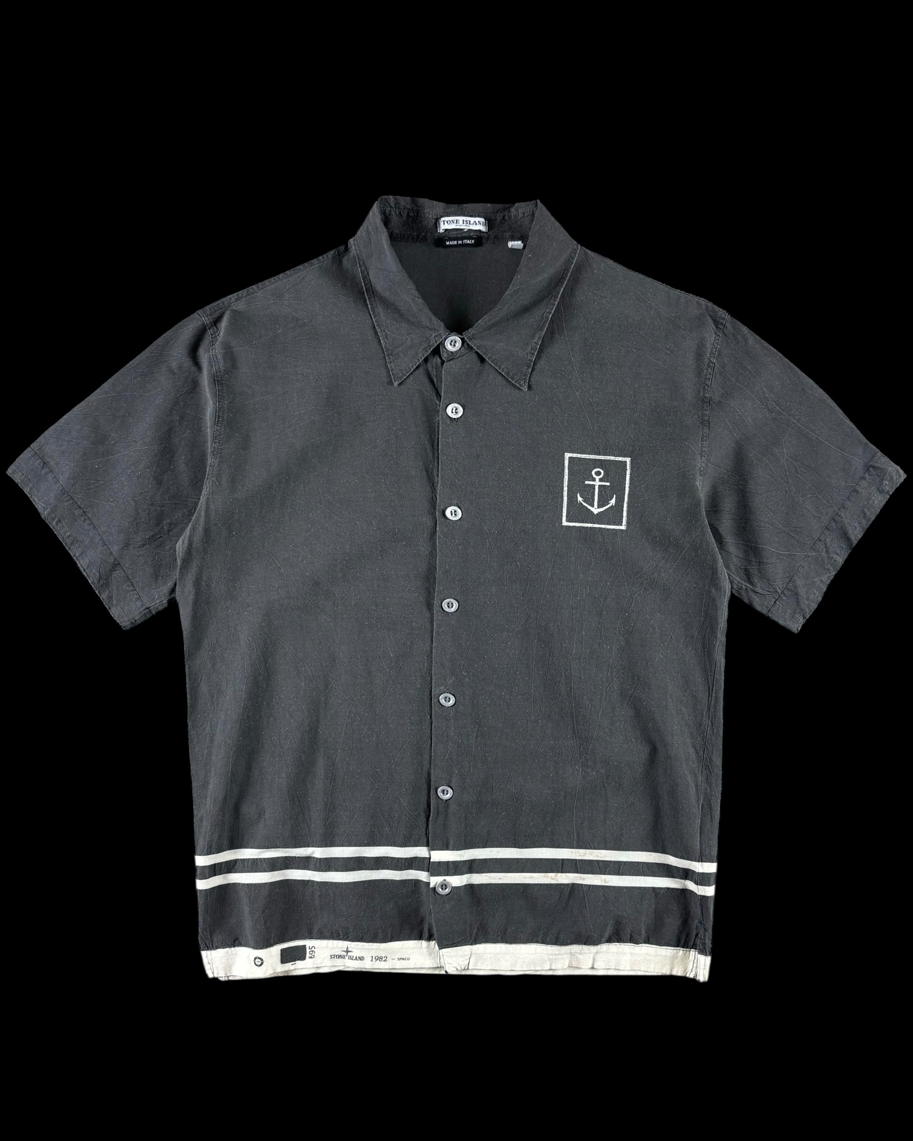 Stone Island 2000’s Button Up Anchor Logo Shirt [S]