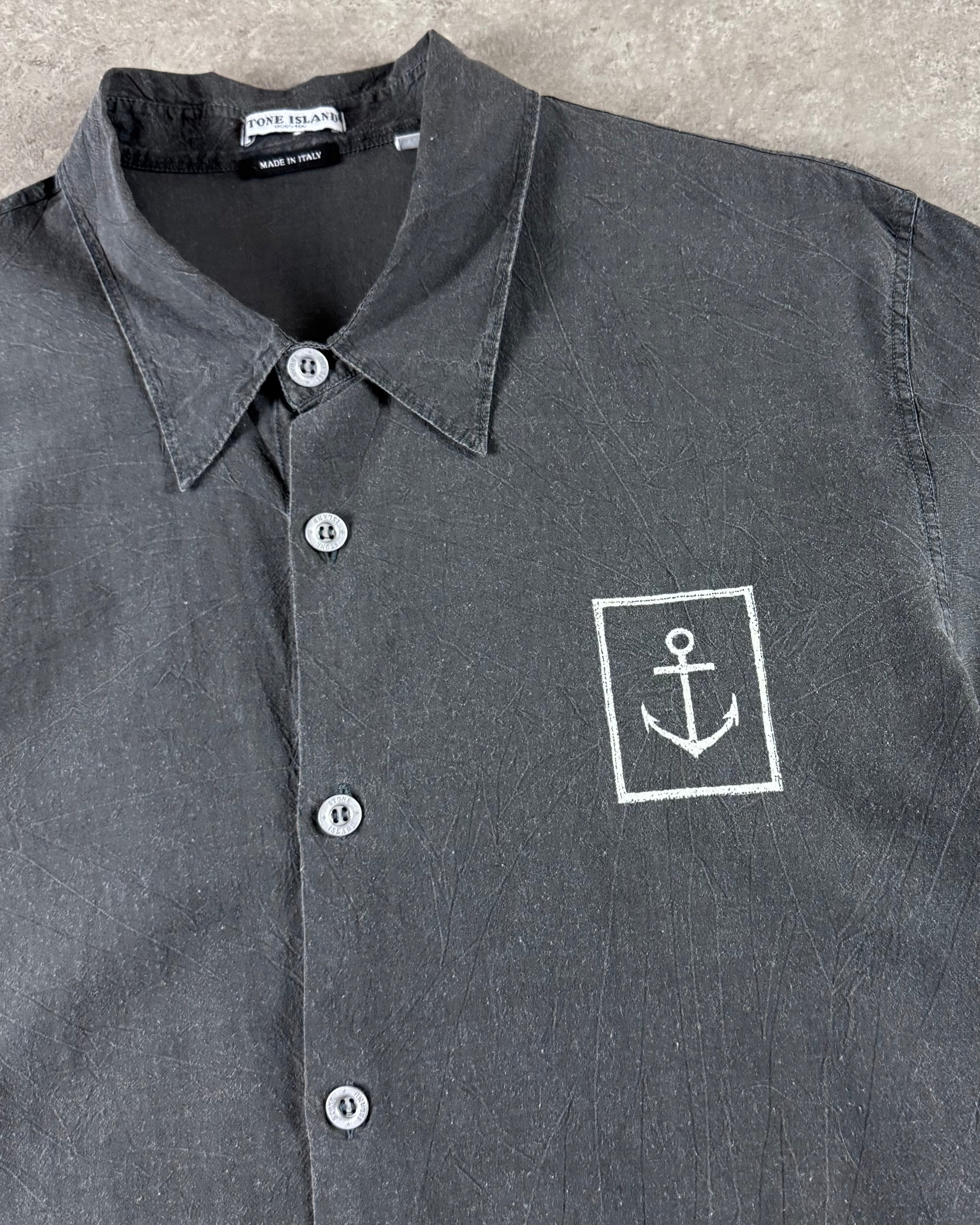 Stone Island 2000’s Button Up Anchor Logo Shirt [S]