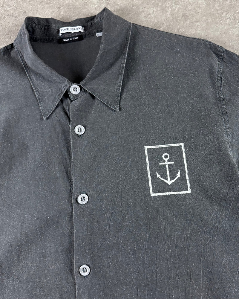 Stone Island 2000’s Button Up Anchor Logo Shirt [S]