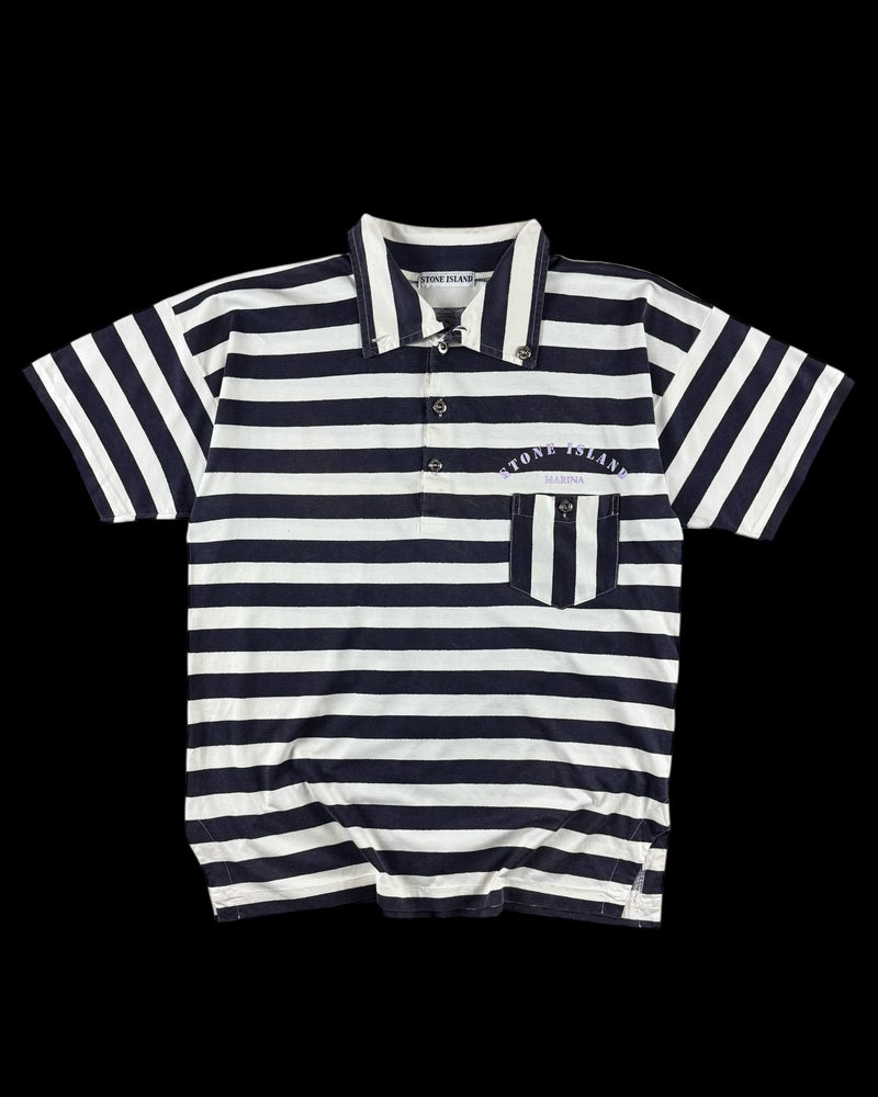 Stone Island 1980’s Reflective Marina Logo Striped [L]